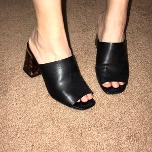 Black Mules with block heel